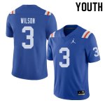 Youth Florida Gators #3 Marco Wilson NCAA Jordan Brand Royal Throwback Alternate Authentic Stitched College Football Jersey BSG8262NH